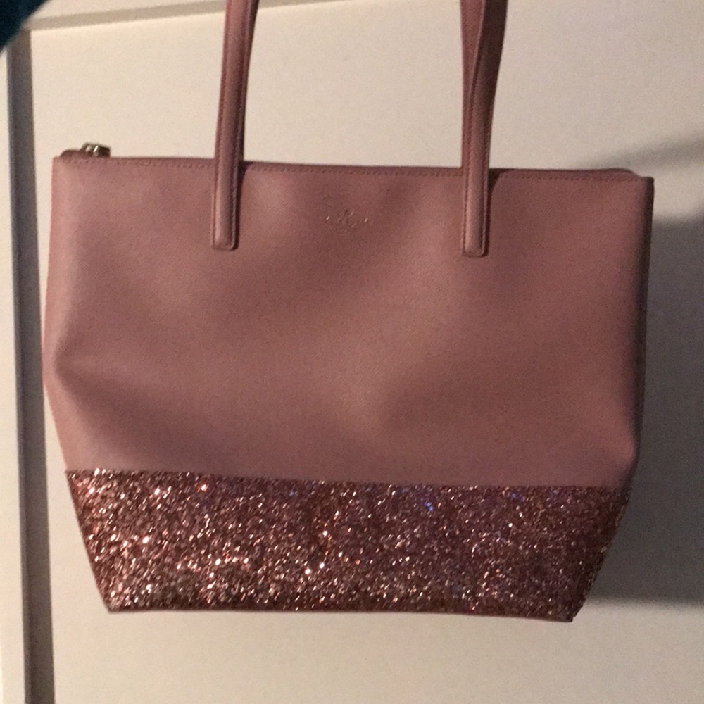 Kate Spade pink glitter tote live show